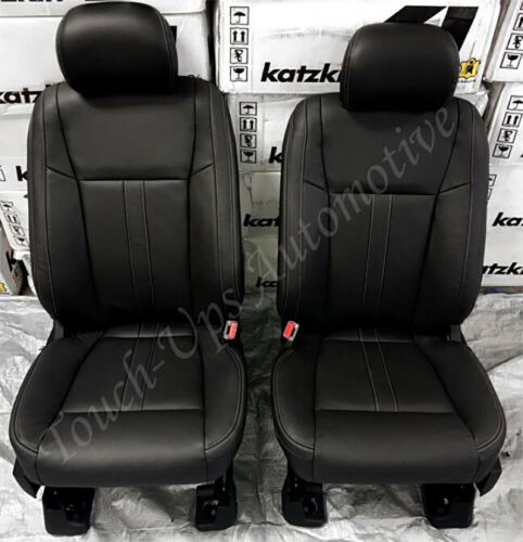 2017-2021 Ford F-250 XLT SXT SuperCrew Katzkin Leather Seat Covers Black Stone