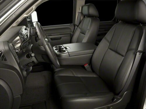 2010-2013 GMC Sierra Crew Cab Katzkin Black Leather Seat Covers Kit Ebony Match