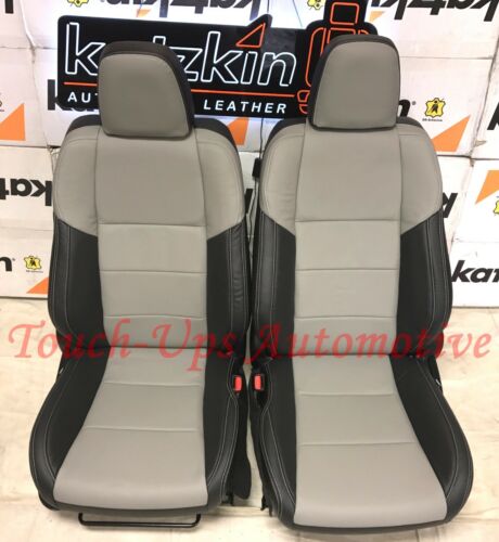 2013-2018 Toyota Rav4 XLE KATZKIN Leather Seat Covers Kit Two Tone Black Gray