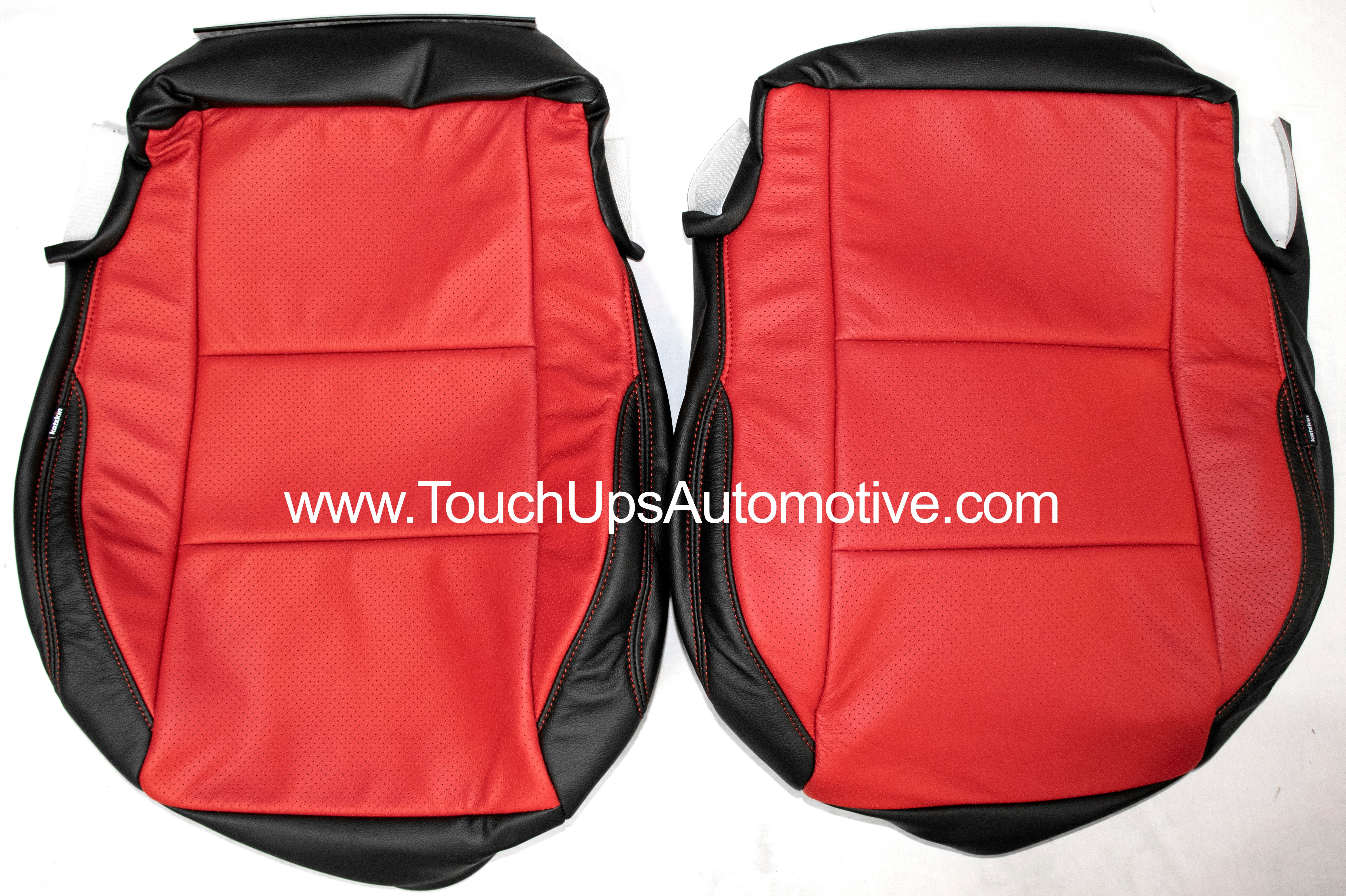 2016-2022 Toyota Tacoma DOUBLE Cab Leather Seat Covers Black Red TRD Sport Logo