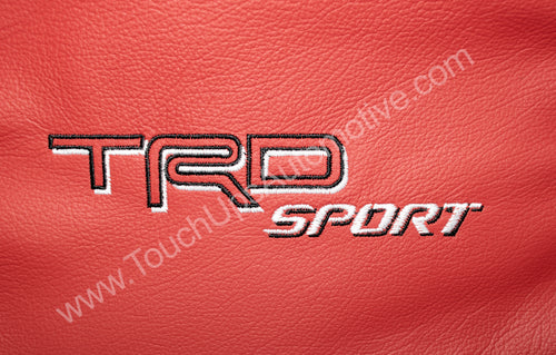 2016-2022 Toyota Tacoma DOUBLE Cab Leather Seat Covers Black Red TRD Sport Logo